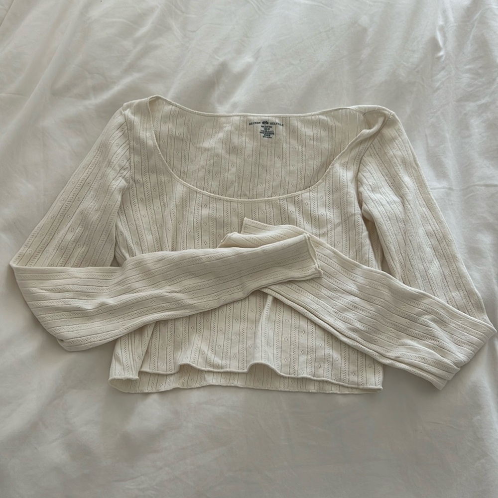 Brandy Melville Cream Long Sleeve Top